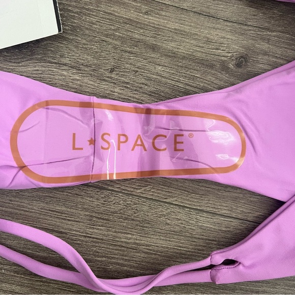 L*SPACE Wilder Bitsy Bikini Bottom Large Jewel Purple Pastel Strappy Cheeky NWT - Picture 10 of 11
